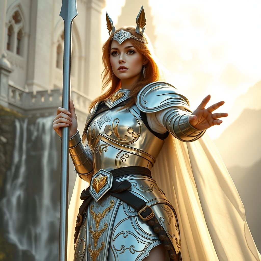 Elegant Centaur Knight in Shining Silver Armor