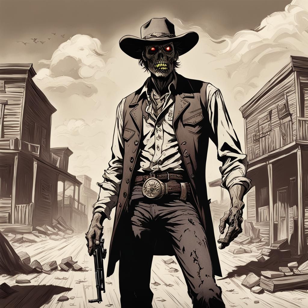 Zombie Cowboy at High Noon