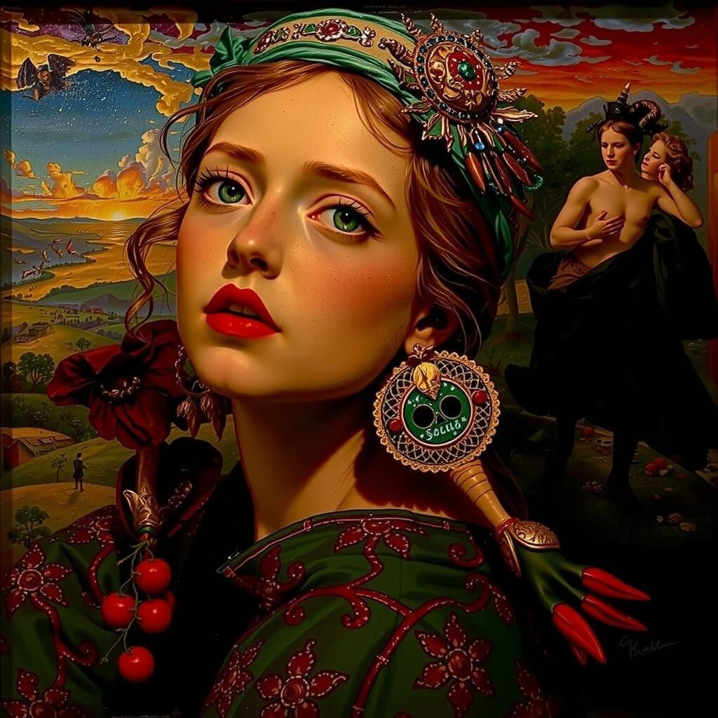 Stormy Sky Over Glorious Landscape in Hyperrealistic Style