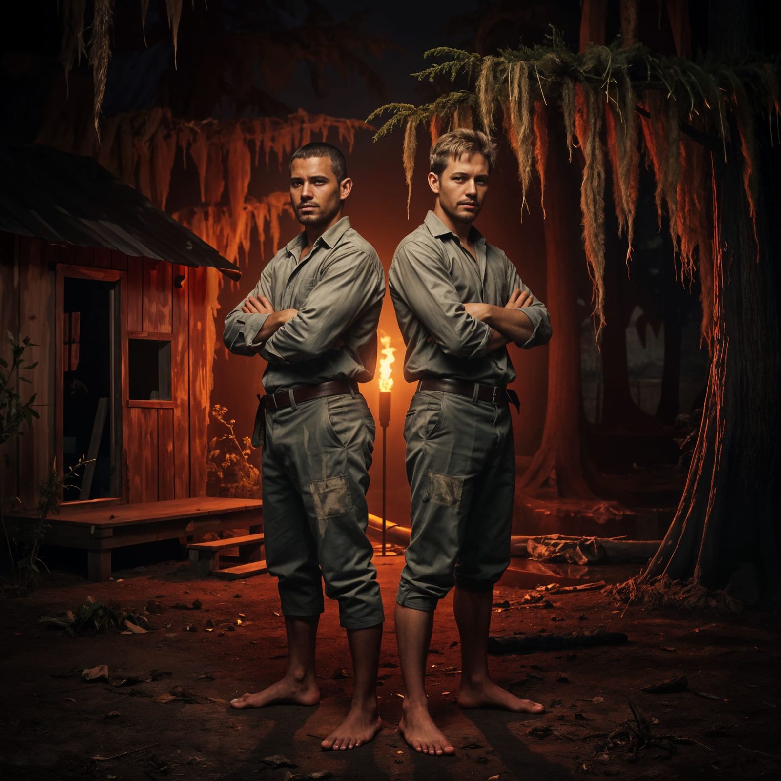 Cajun Bayou Alligator Trappers Confrontation