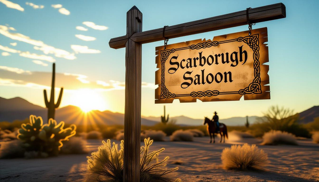 Desert Saloon Post at Sunset