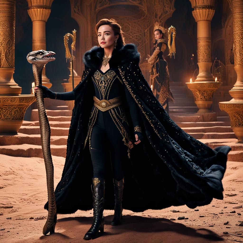 Peyton List as Jafar in Cinematic Action Shot