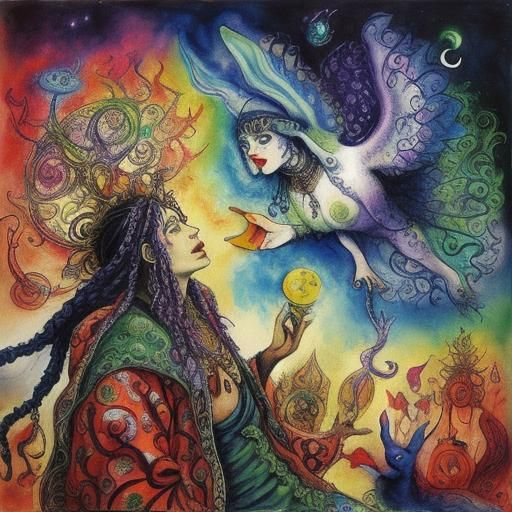 Shaman Enthralls Dystopian Mindscape in Surreal Art