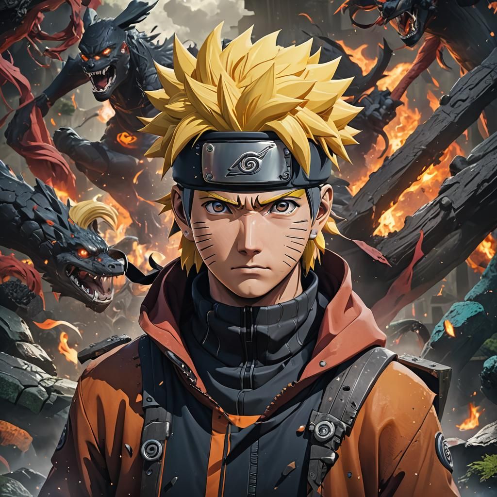 Detailed Naruto Portrait in Fantasy Concept Art
