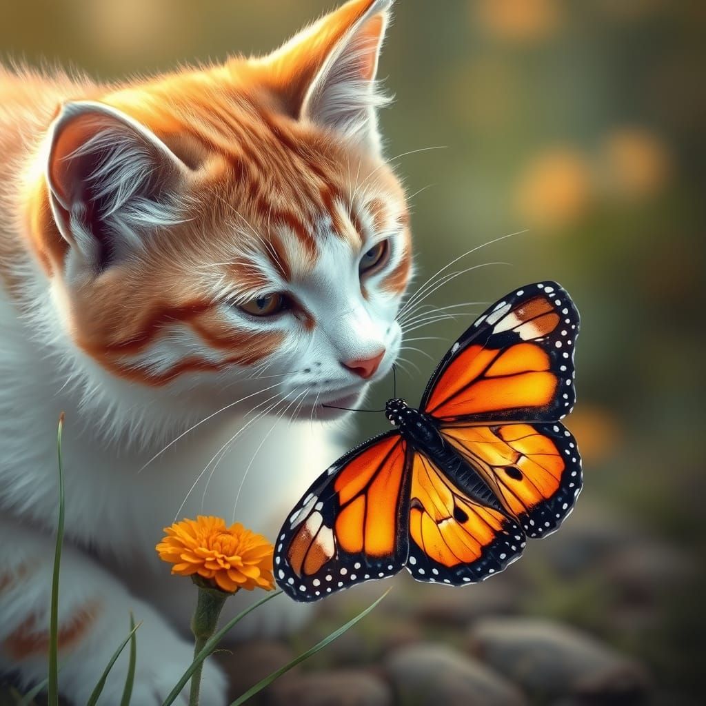 Cat and Butterfly Play in High Resolution