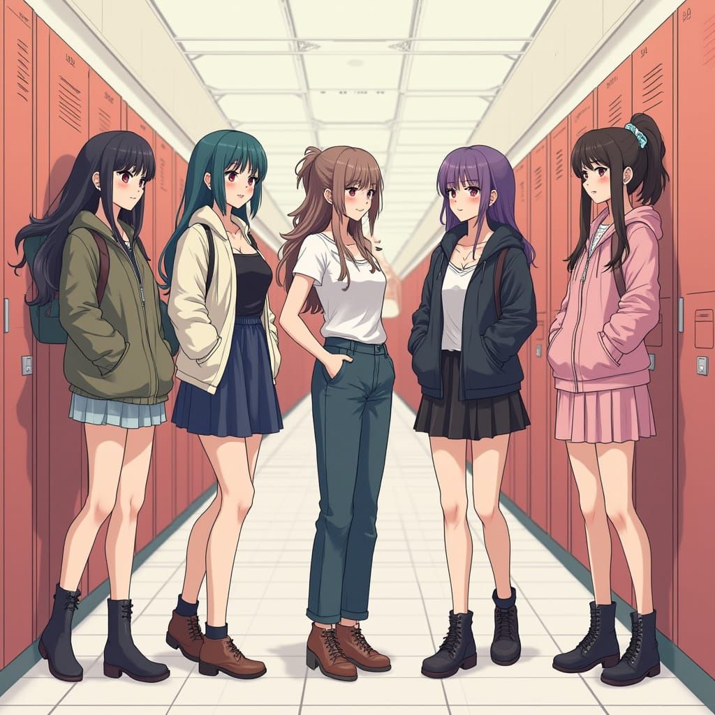 Anime Style Locker Room Scene with Manga Inspiration