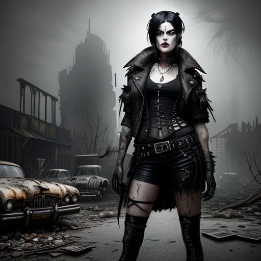 Gothic Industrial Fashion in Ruins
