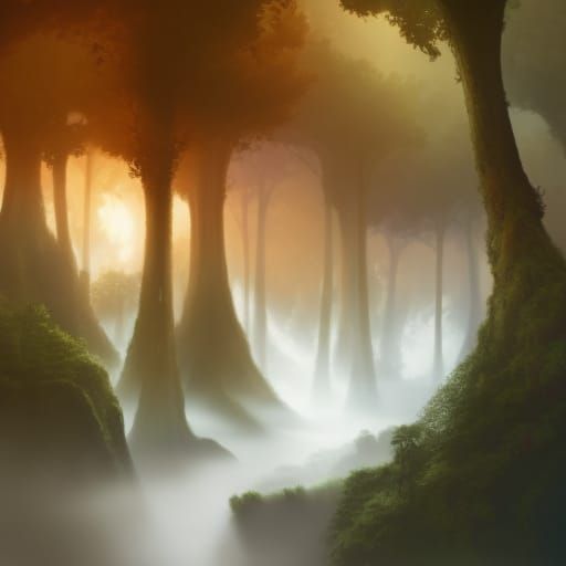 Young Wizard in Enchanted Forest: Fantasy Concept Art