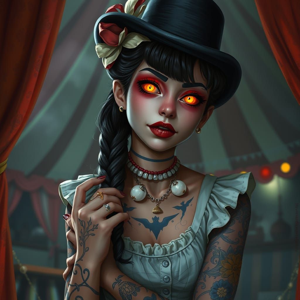 Whimsical Alice in a Magical Circus