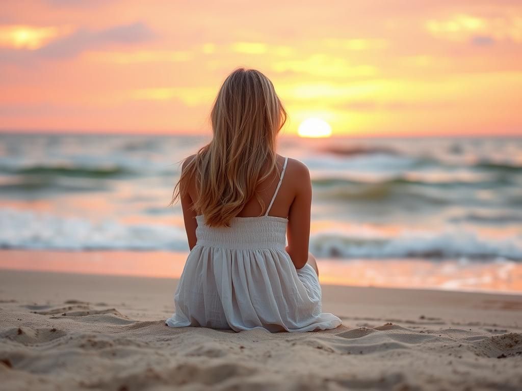 Woman Gazing at Sunset: Professional Photography