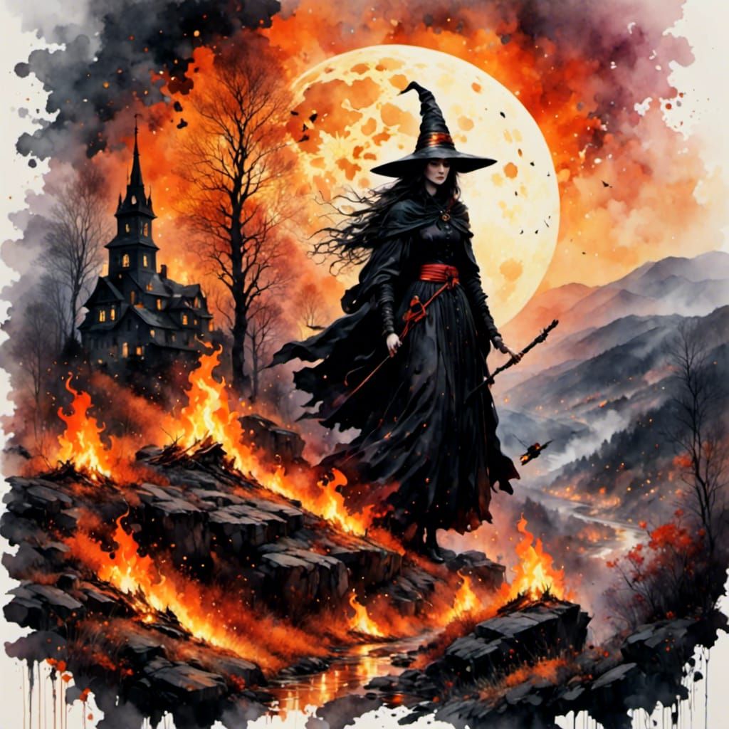 AI-Generated Witch Character with LoRA Model