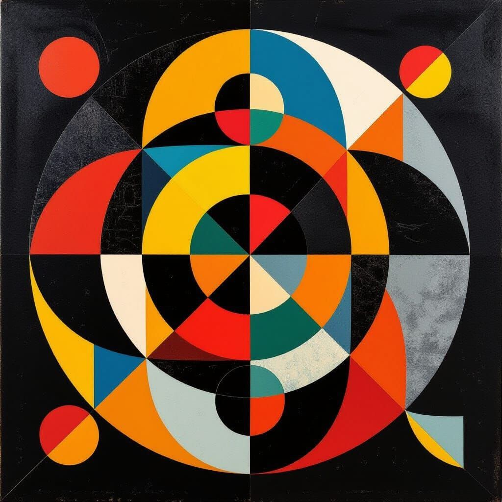 Abstract Geometric Shapes in Primary Colors
