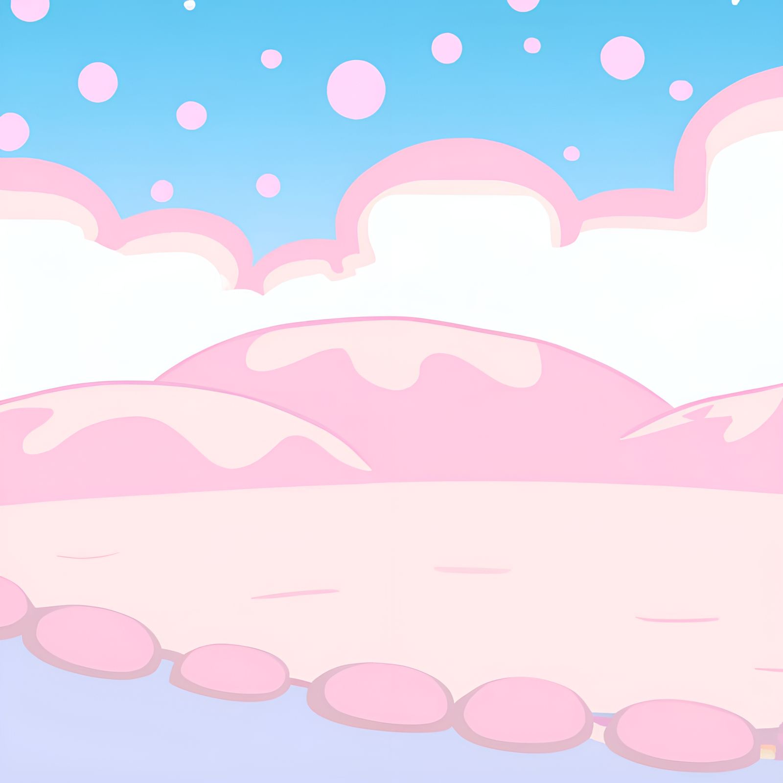 Dreamy Kawaii Pastel Pink Fantasy Landscape
