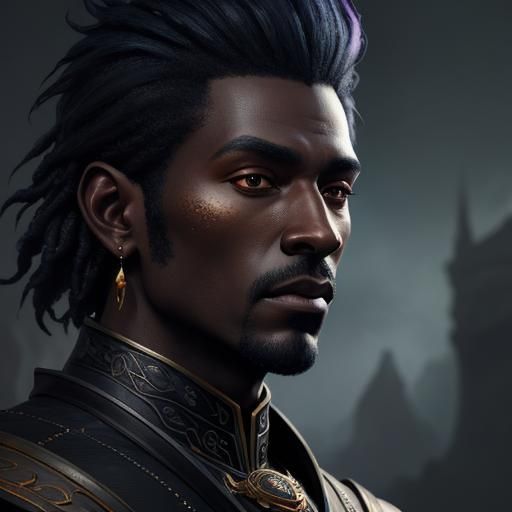Dark-Skinned Prince Portrait in Detailed Digital Painting