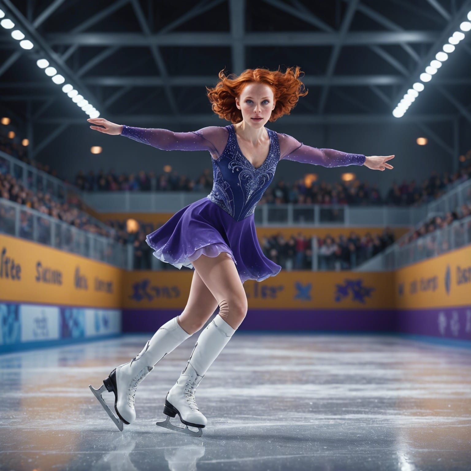 Figure Skater Mid-Jump, Digital Art
