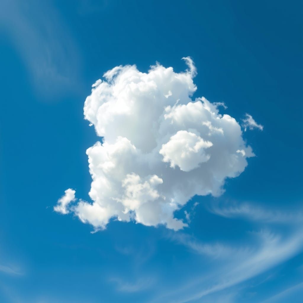 Whimsical Face Profile in Dreamy Cumulus Clouds