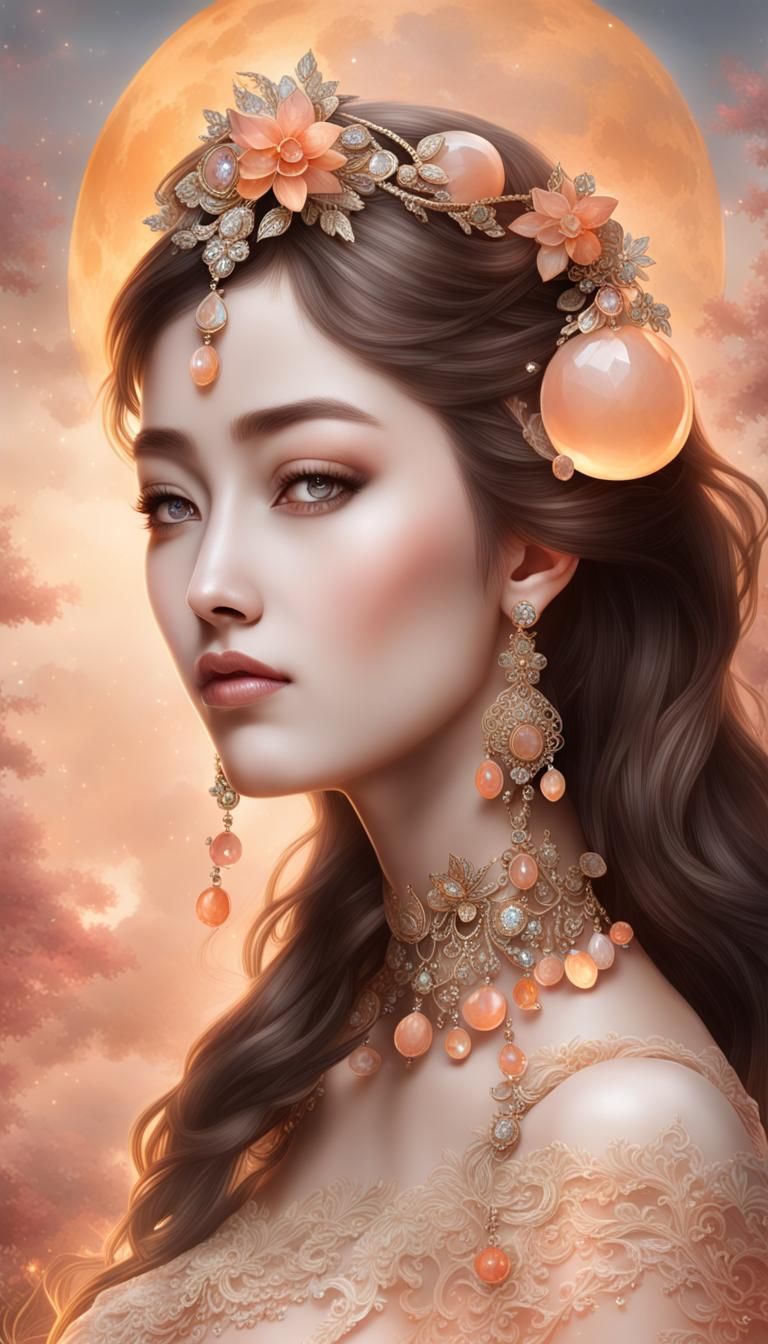 Peach Moonstone Fairy Tale in 16K Quality