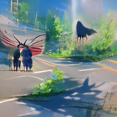 Mothman in Studio Ghibli Anime Style
