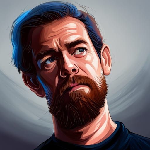 Jack Dorsey in Prison: Hyperrealistic Splash Art