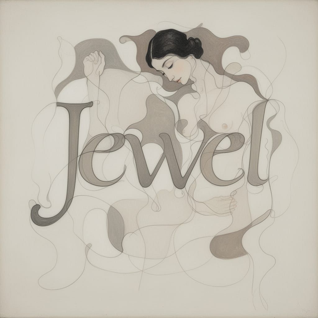 Abstract Art Embedding Name Within Flowing Lines