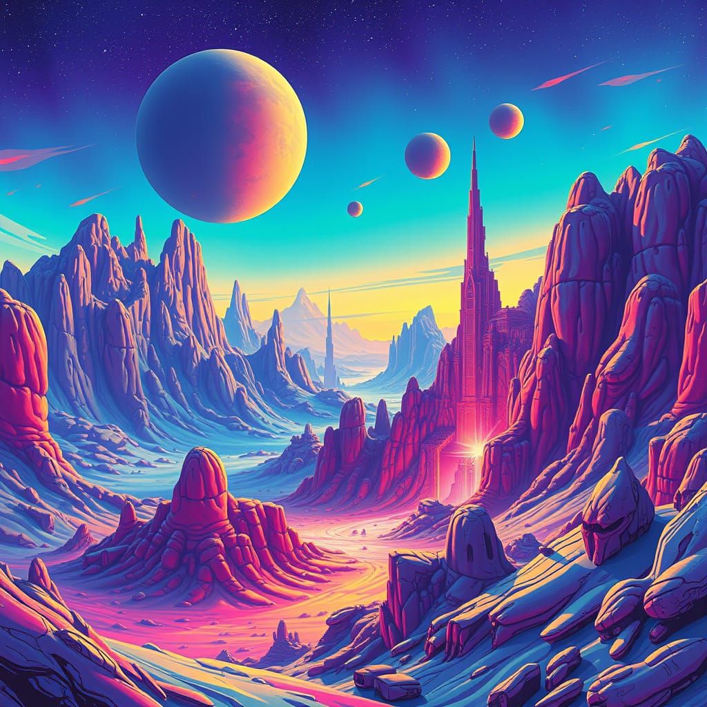 Futuristic Airbrush Art in the Style of Syd Mead