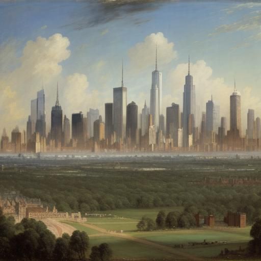 Hedgehog City Skyline Inspired by Constable and Rauschenberg