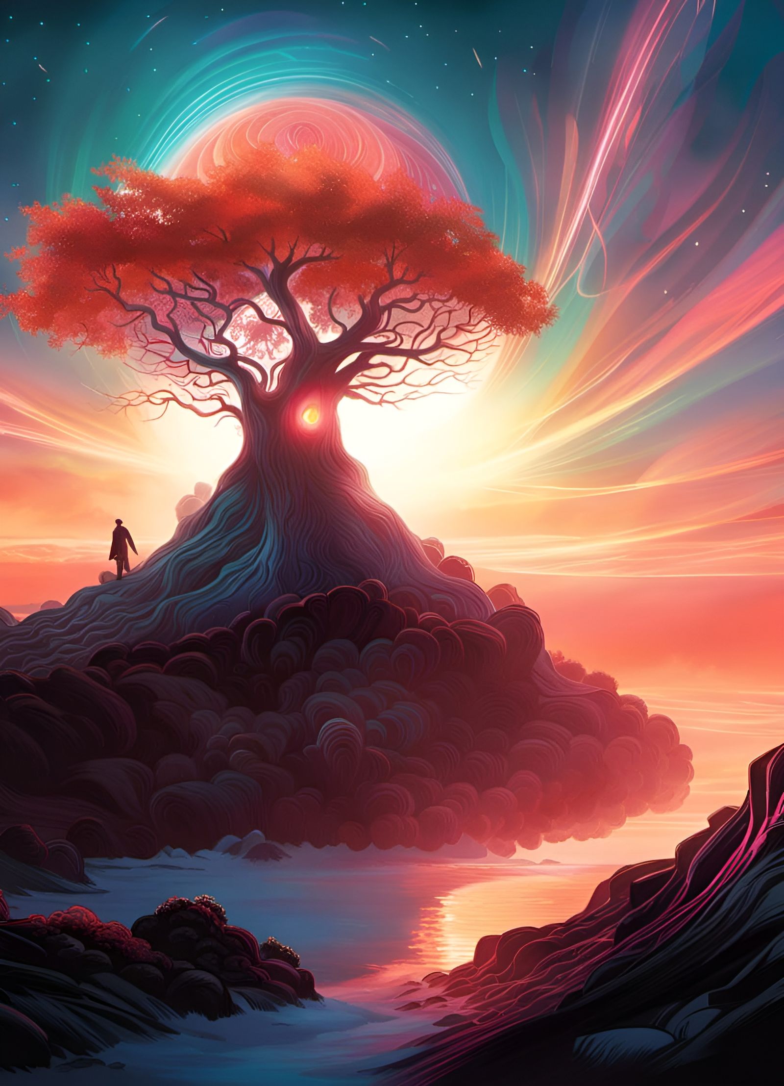 Magical Tree in Lava: Solargraph Art