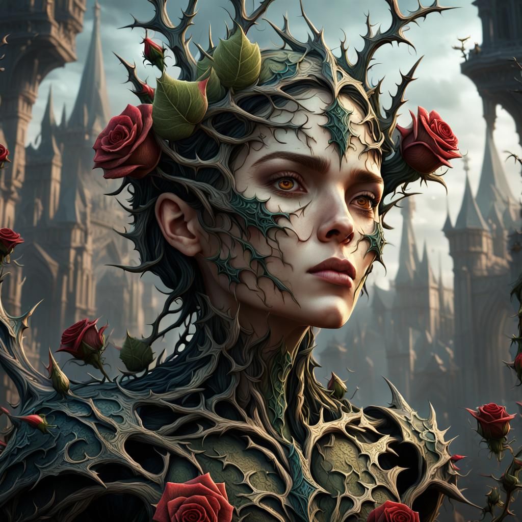 Fantastical Roses and Thorns: Detailed Matte Painting