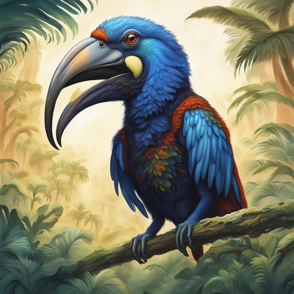 Exotic Alien World with Bird-like Lifeforms