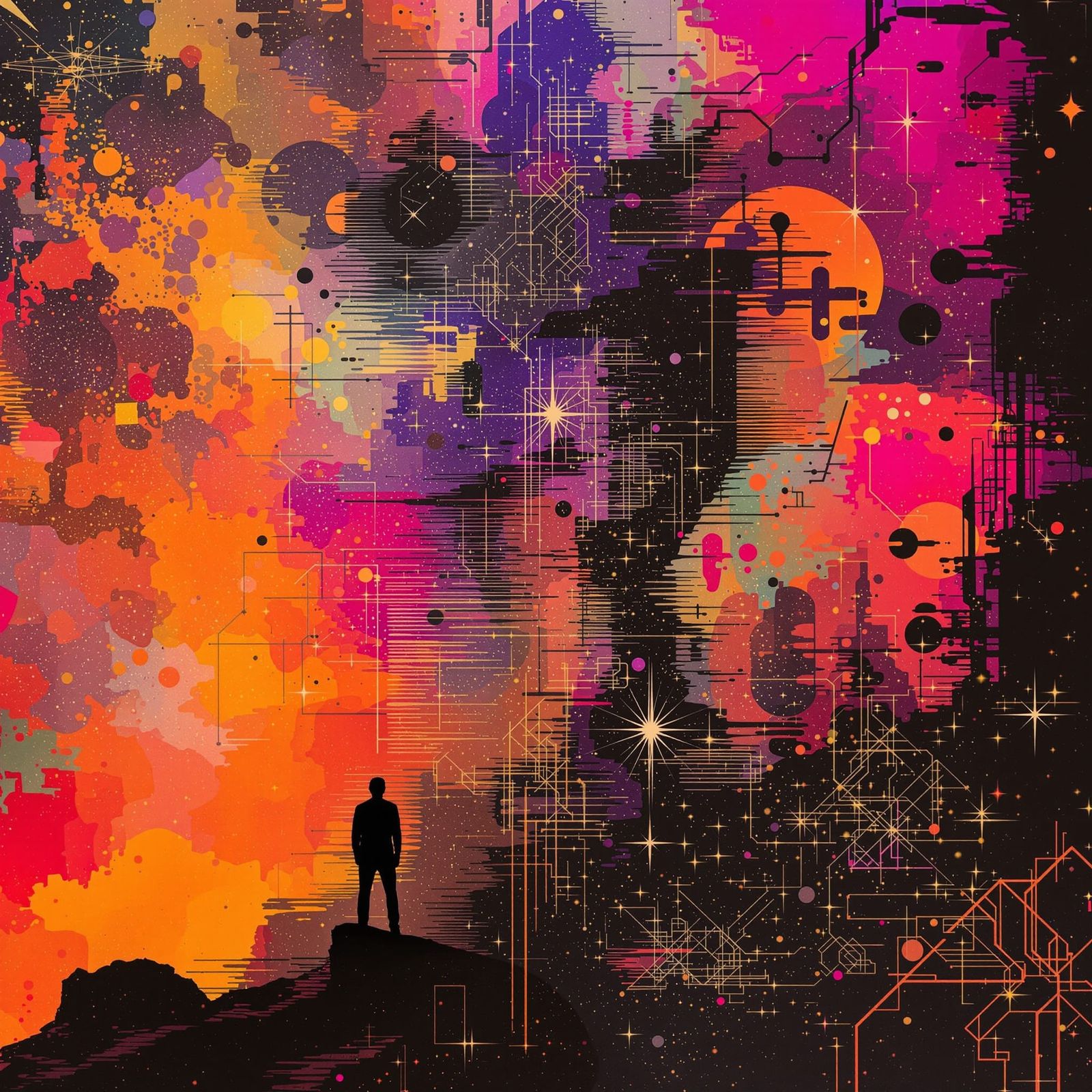 Indigocore Glitch Constellation with Dark Force Elements