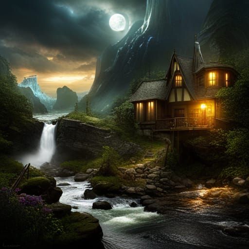 Fantastical Detailed Matte Painting in Deep Color