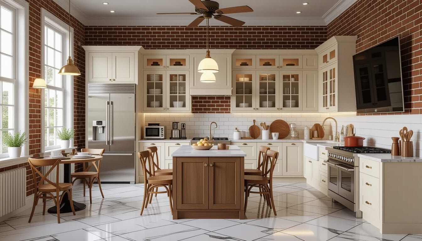 Vibrant Victorian Kitchen with Modern Appliances