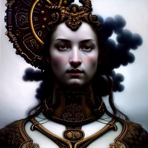 Hyperdetailed Rococo Portrait of a Snow Warrior