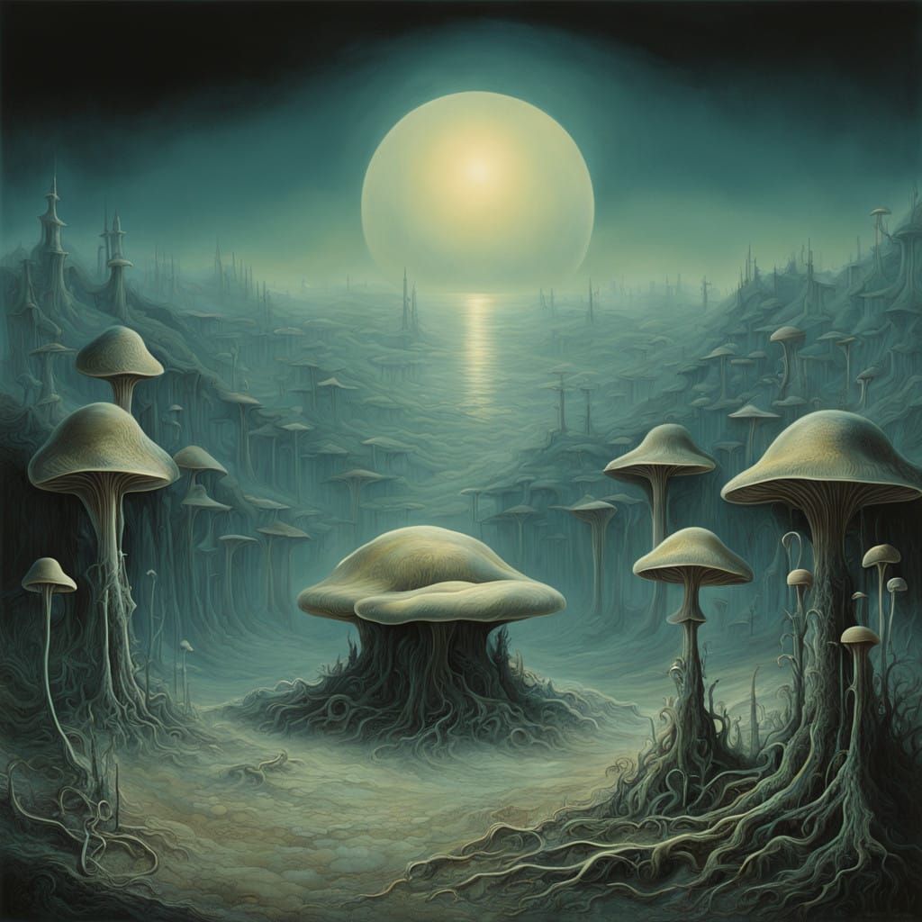 Cosmic Mycelium: A Mysterious Ring of Iridescent Fungi