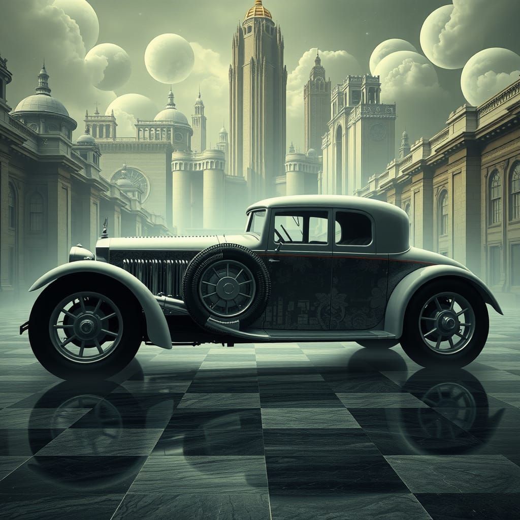 Surreal 1920s Racing Car