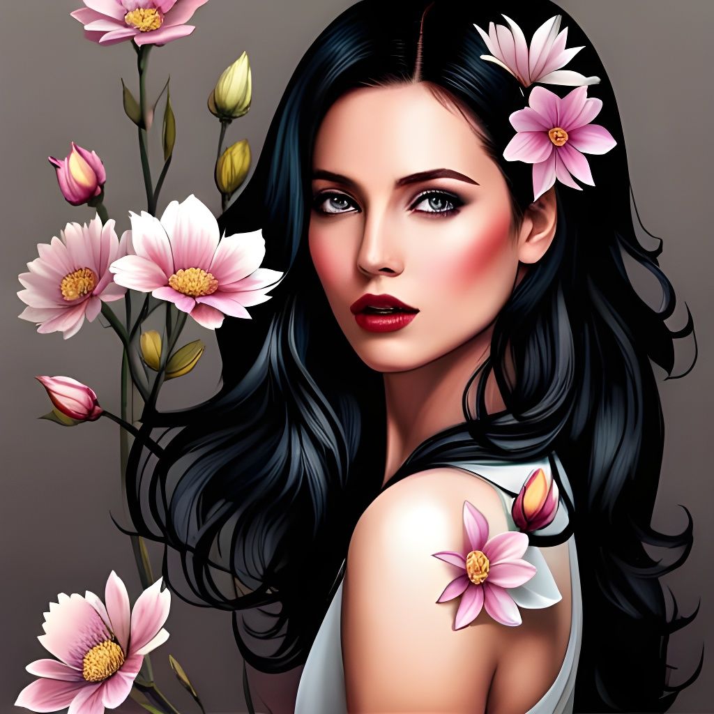 Detailed Floral Line Art for Adult Coloring Book