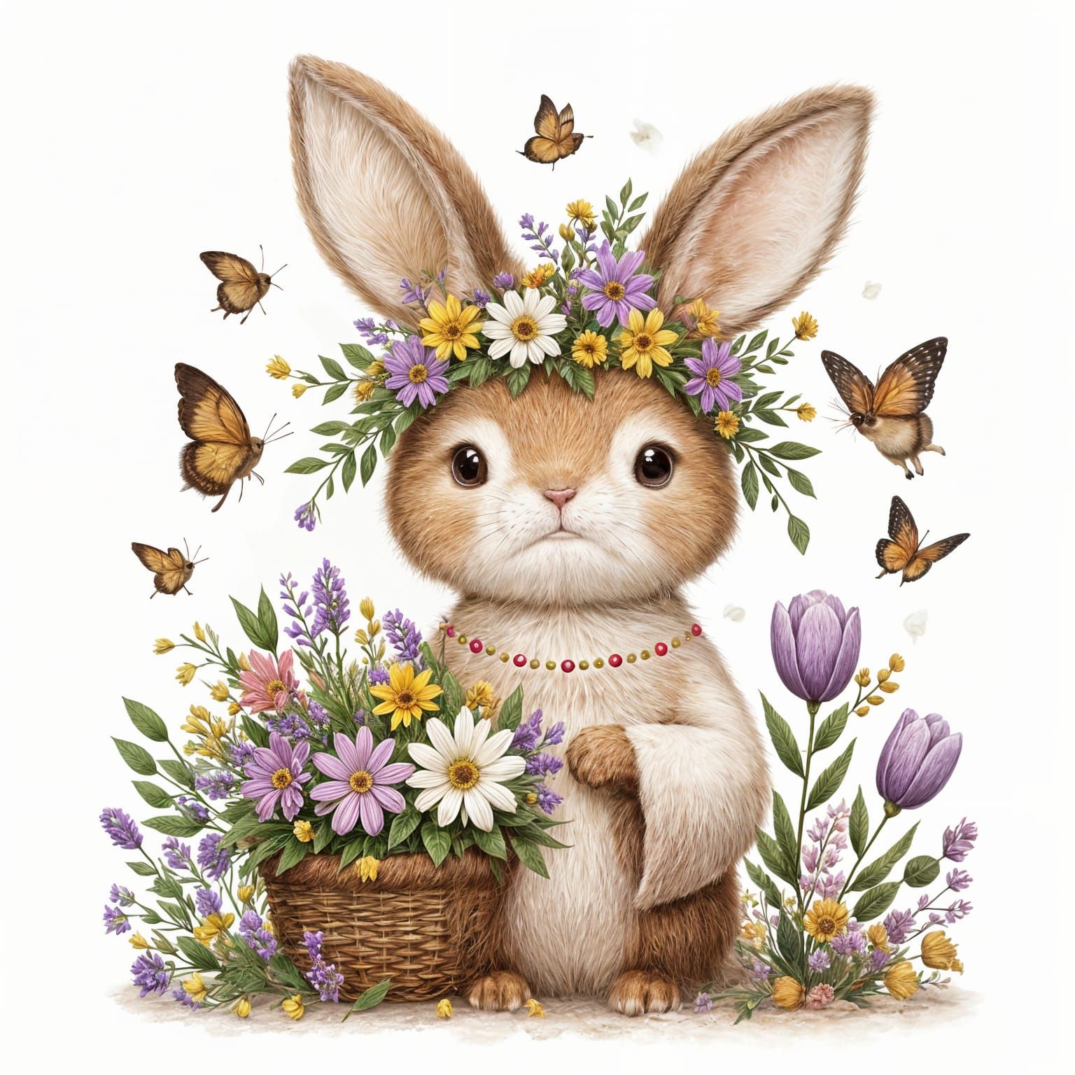 Easter Bunny in Warm, Soft Brown Tones