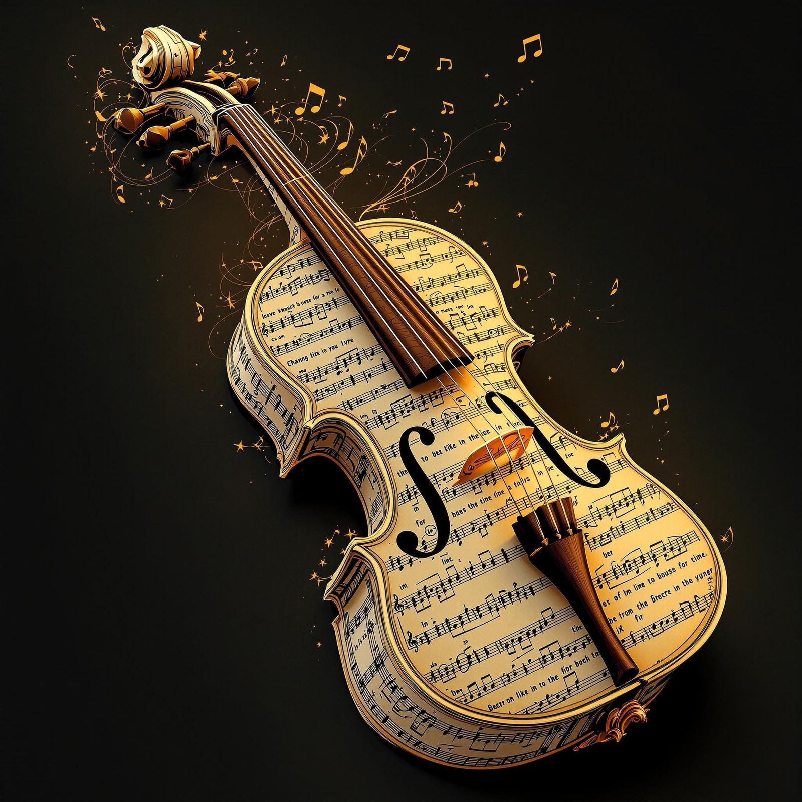 Musical Masterpiece: Violin Born from Sheet Music