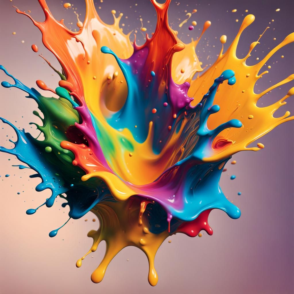 Colorful Splash Art with Warm Lighting