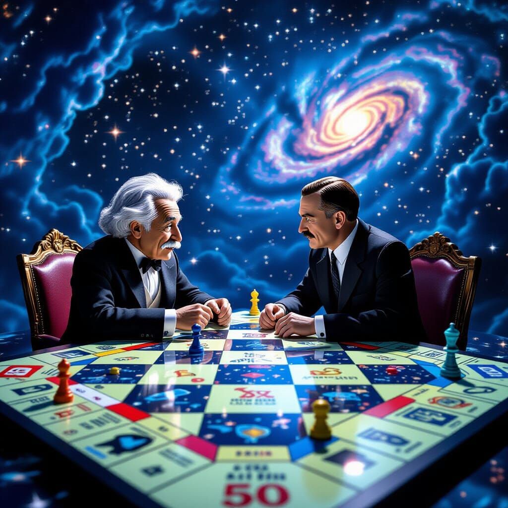 Cosmic Monopoly Game with Einstein and Hitler