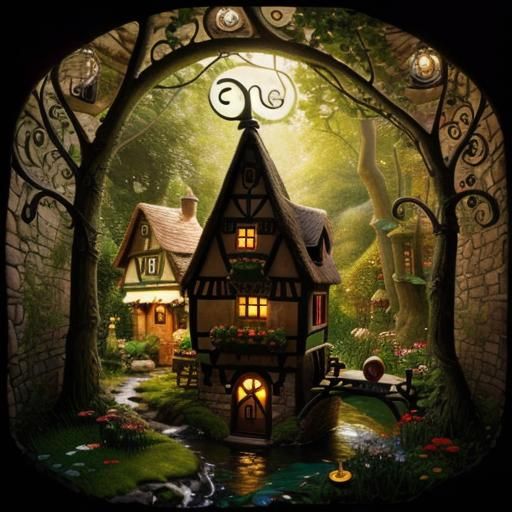 Art Nouveau Fairy Tale Miniature Village