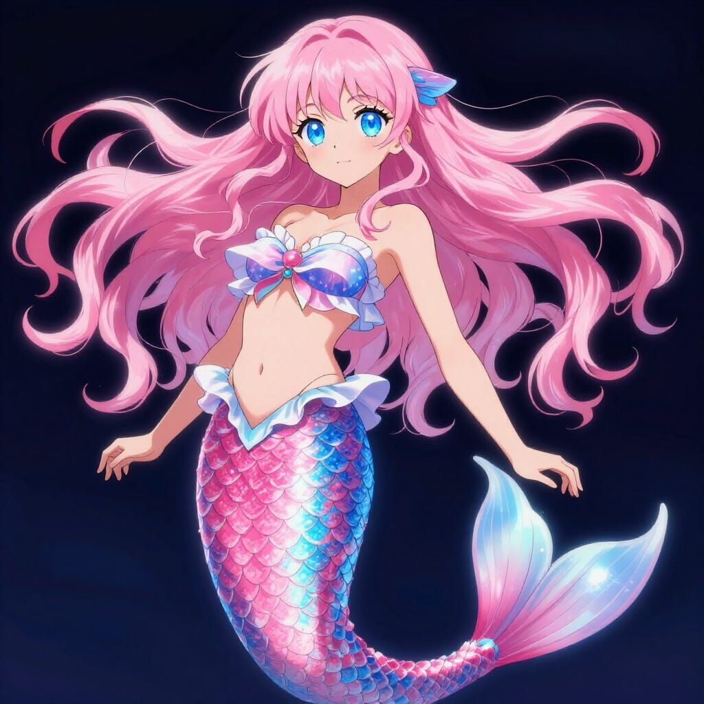Curvy Mermaid With Pink Hair And Koi Tail