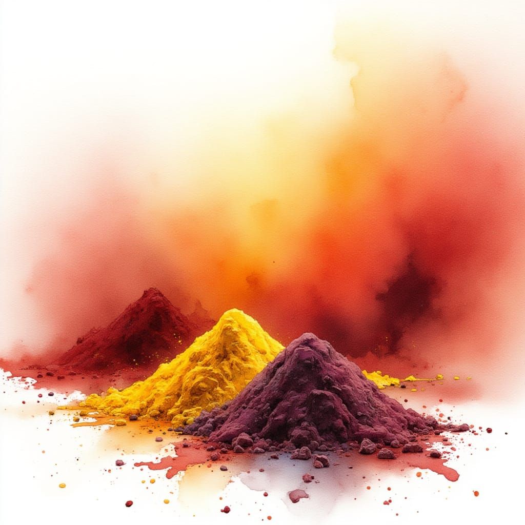 Watercolor Market Stall Full of Spices