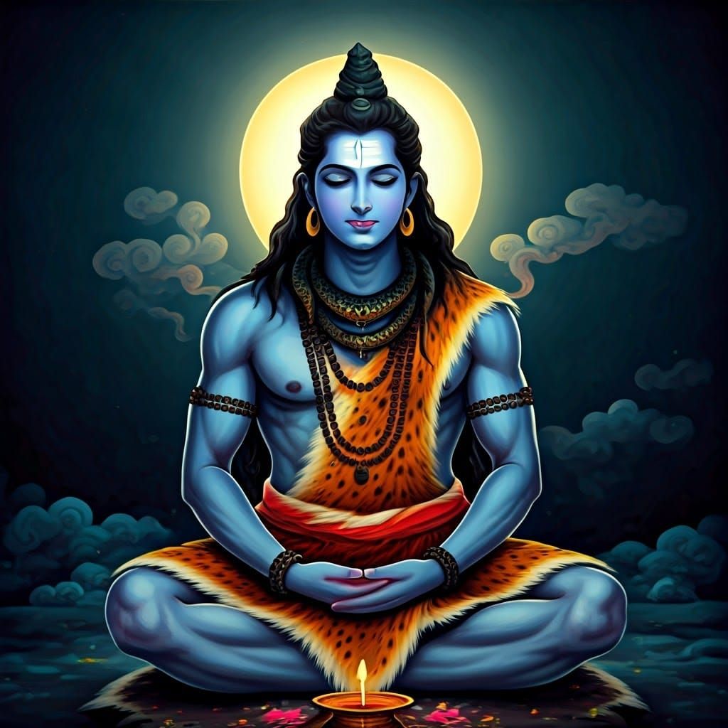 Shiva Meditating in a Cloud of Incense