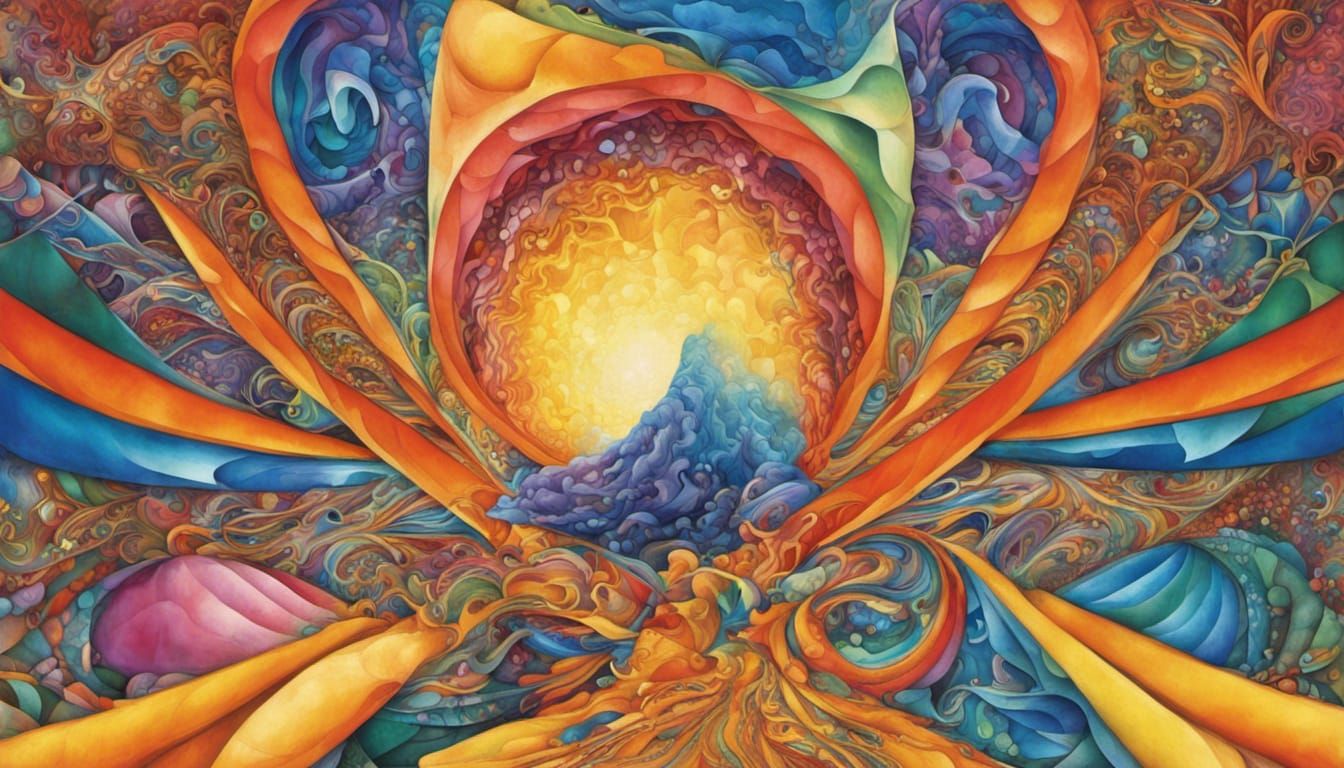 Kaleidoscopic Quantum Zentangle with Fractal Wave Function