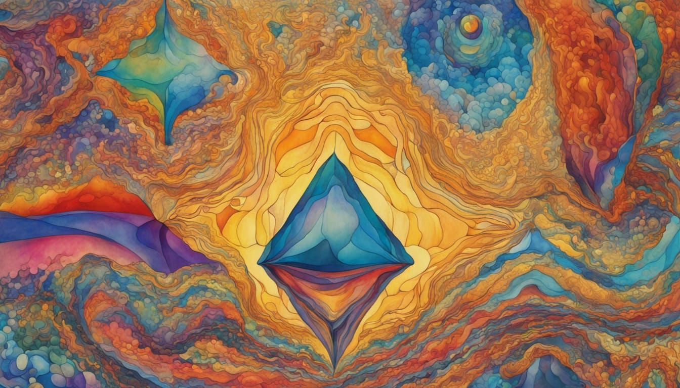 Kaleidoscopic Quantum Zentangle in Muted Shadowy Hues