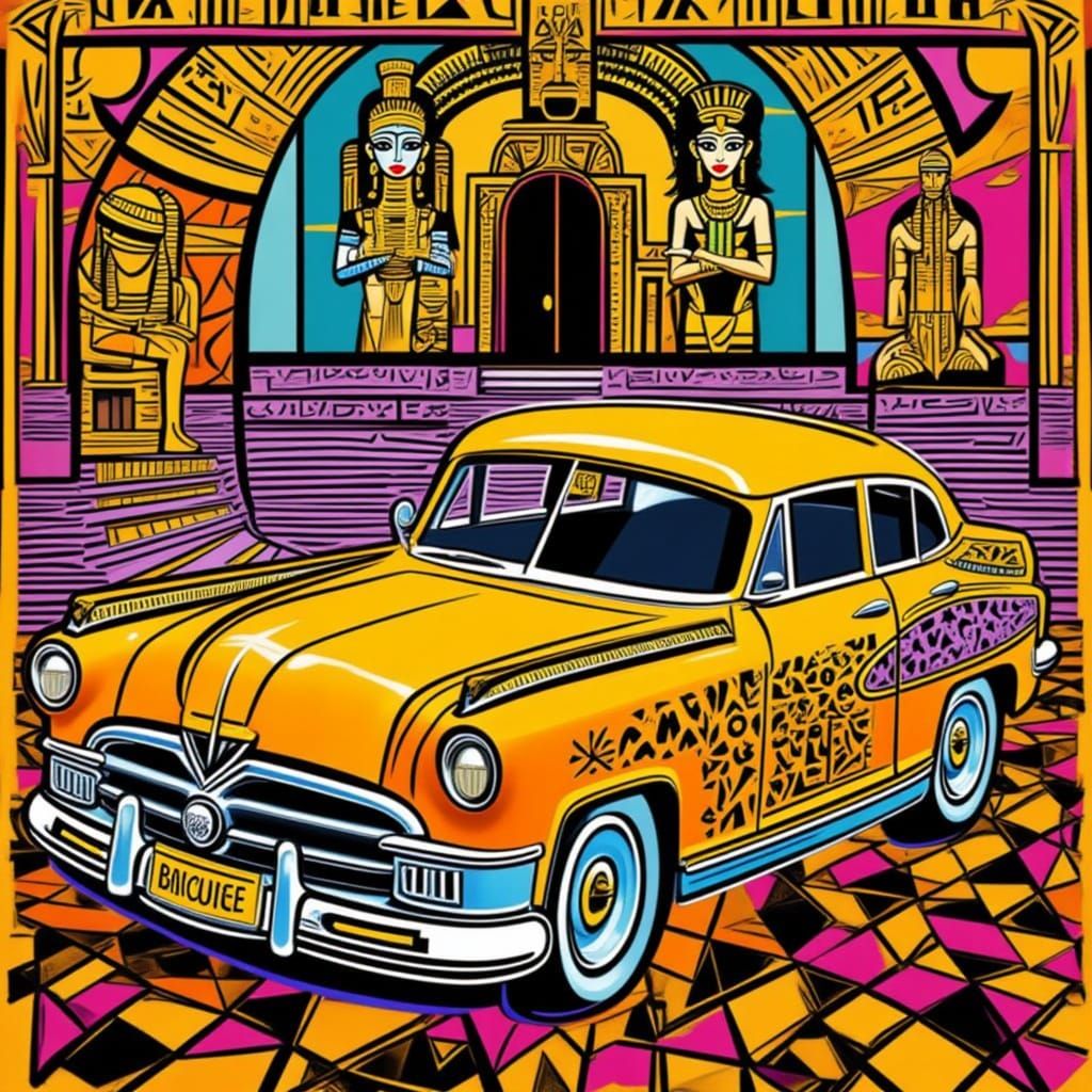 Lisa Frank Car in Egyptian Gold Tessellation