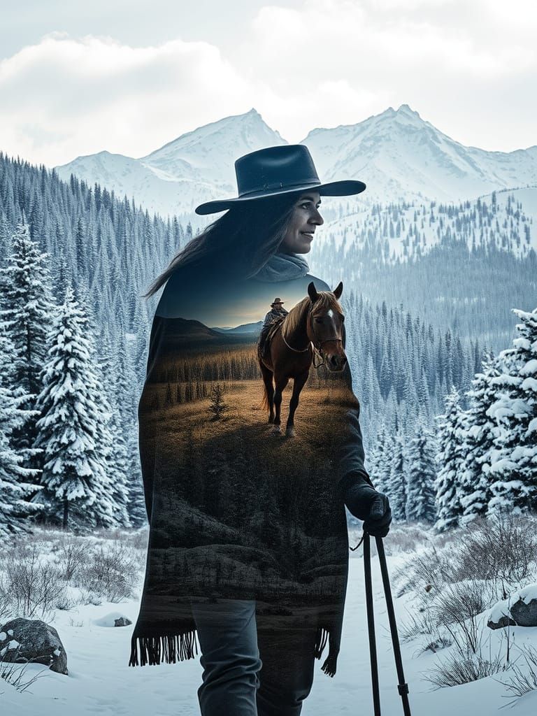 Winter Frontier: Horseback Riding in Snowy Mountains