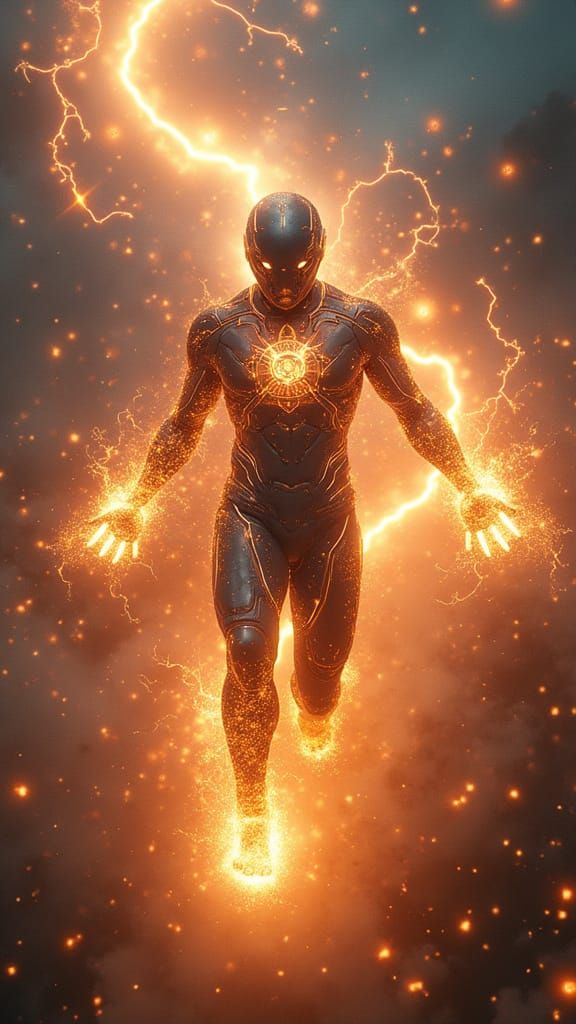 Radiant Psionic Conduit in Futuristic Exo-Suit