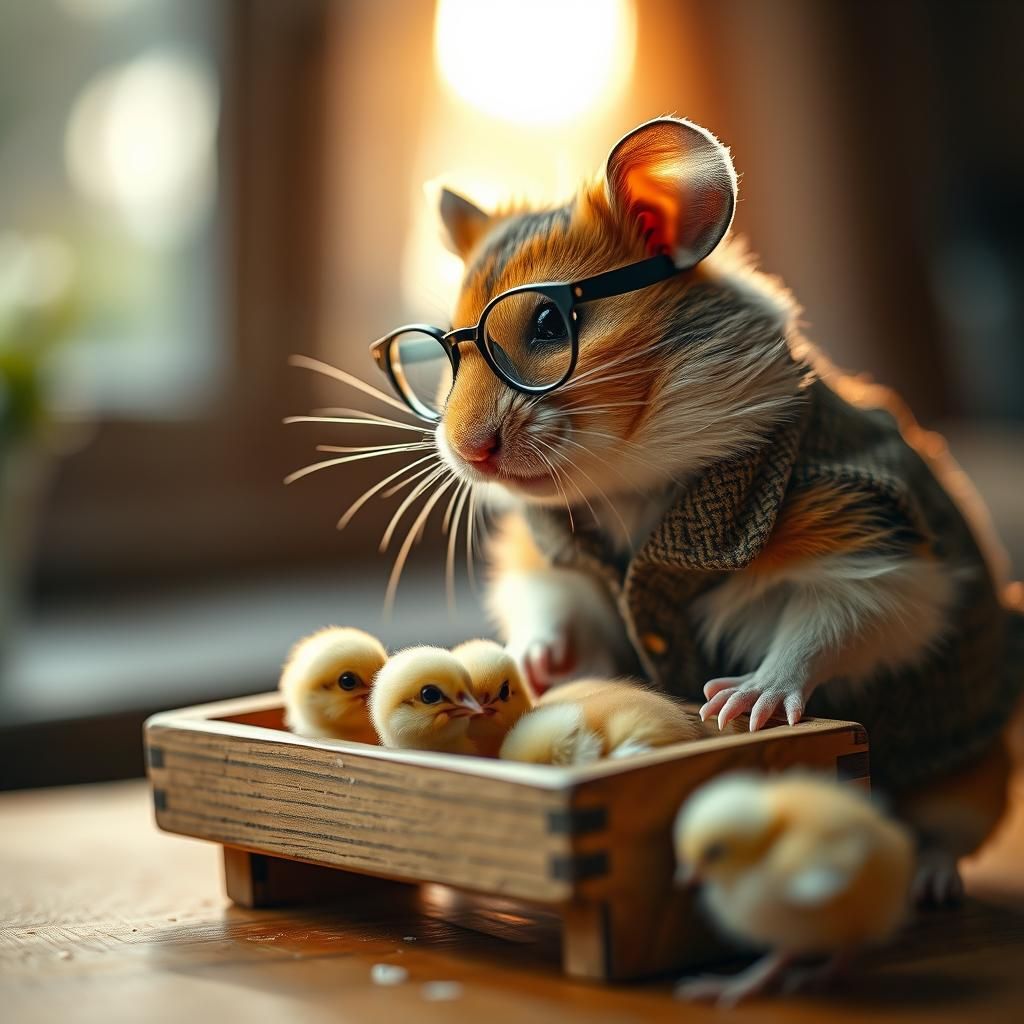 Hamster Feeds Chicks: Wildlife Photography Style